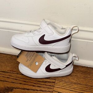 Nike Kids White and Purple Sneakers- Size 9